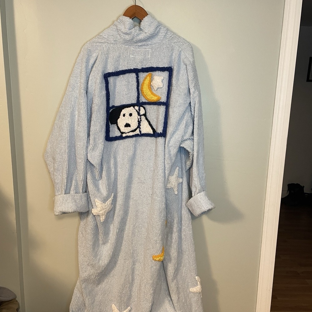 Rare Vintage Canyon Group By Damze Co Blue Chenille‎ Robe 3x SleepyTime Dog Moon